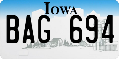 IA license plate BAG694