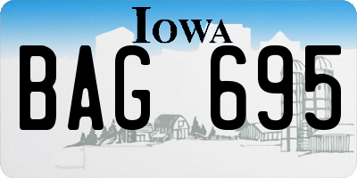 IA license plate BAG695