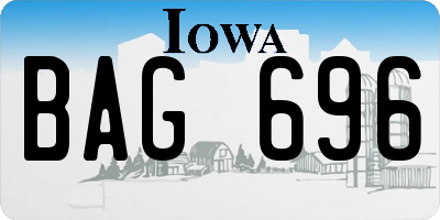 IA license plate BAG696
