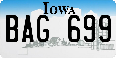 IA license plate BAG699