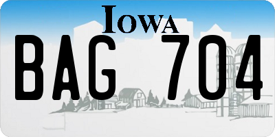 IA license plate BAG704