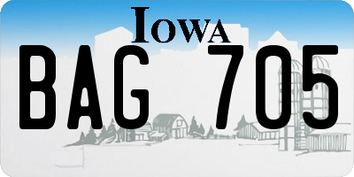 IA license plate BAG705