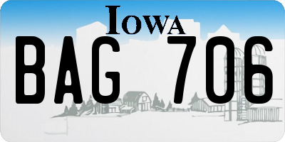 IA license plate BAG706