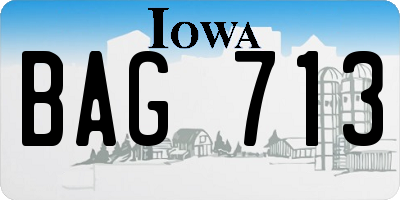 IA license plate BAG713