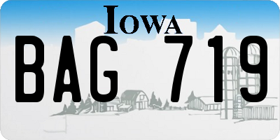 IA license plate BAG719