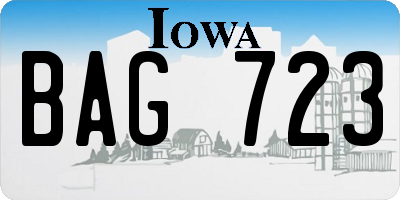 IA license plate BAG723