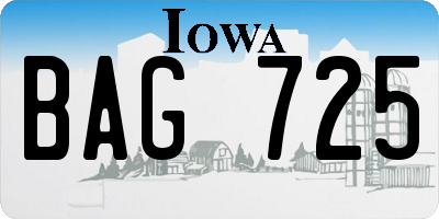 IA license plate BAG725