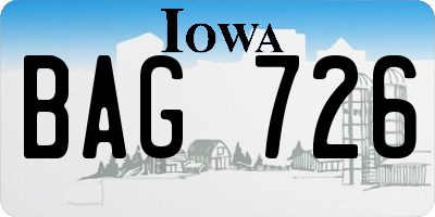 IA license plate BAG726