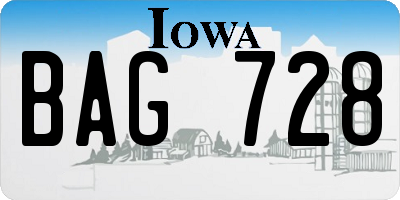 IA license plate BAG728