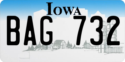 IA license plate BAG732
