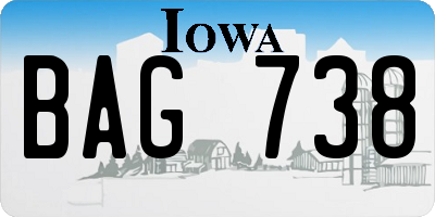 IA license plate BAG738