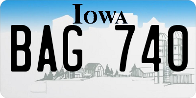 IA license plate BAG740