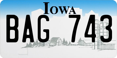 IA license plate BAG743