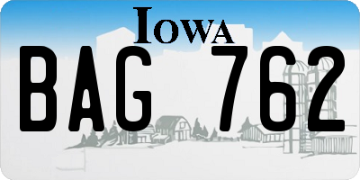 IA license plate BAG762