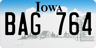 IA license plate BAG764