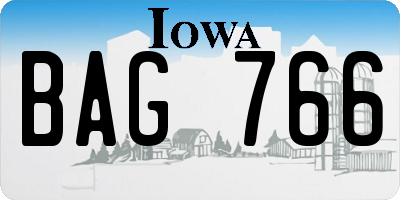 IA license plate BAG766