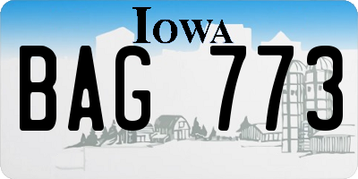 IA license plate BAG773