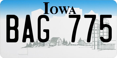 IA license plate BAG775