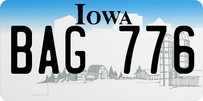 IA license plate BAG776