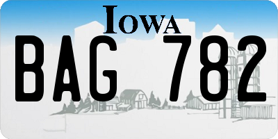 IA license plate BAG782