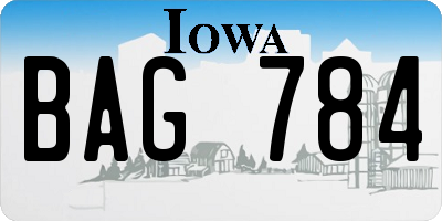 IA license plate BAG784