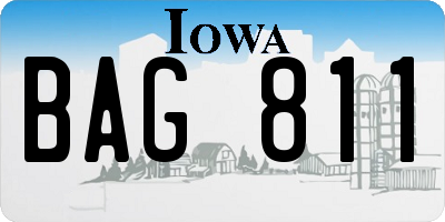 IA license plate BAG811