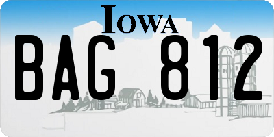 IA license plate BAG812