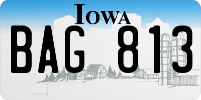 IA license plate BAG813