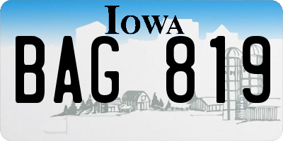 IA license plate BAG819