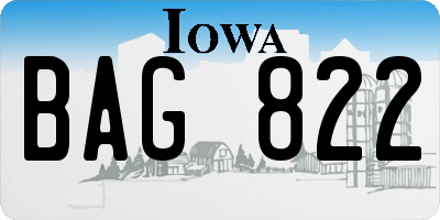 IA license plate BAG822
