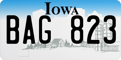 IA license plate BAG823