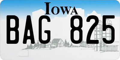 IA license plate BAG825