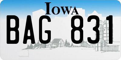 IA license plate BAG831