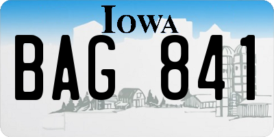 IA license plate BAG841