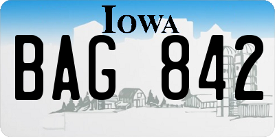 IA license plate BAG842
