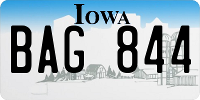 IA license plate BAG844