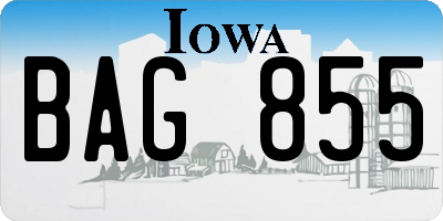 IA license plate BAG855
