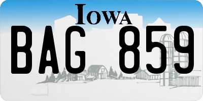 IA license plate BAG859