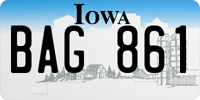 IA license plate BAG861