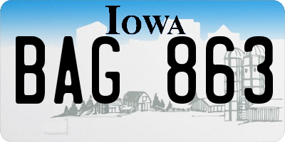 IA license plate BAG863