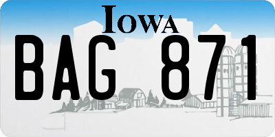 IA license plate BAG871