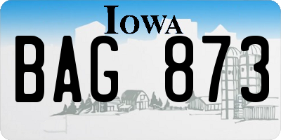 IA license plate BAG873