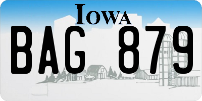 IA license plate BAG879