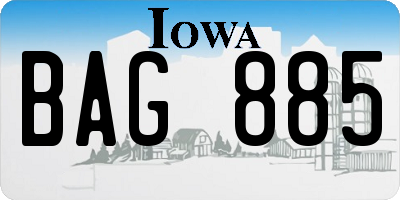IA license plate BAG885