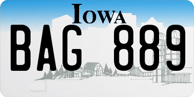 IA license plate BAG889