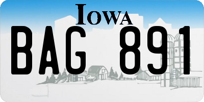 IA license plate BAG891
