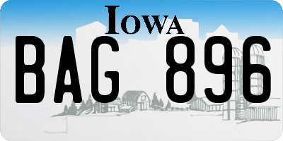 IA license plate BAG896