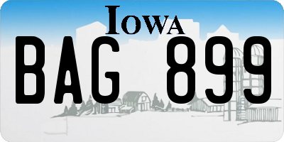 IA license plate BAG899