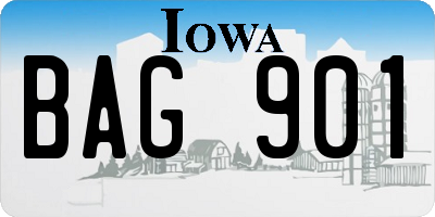 IA license plate BAG901