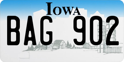 IA license plate BAG902